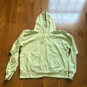 Champion light pastel neon green hoodie, sz large. Unusual color adds spice!